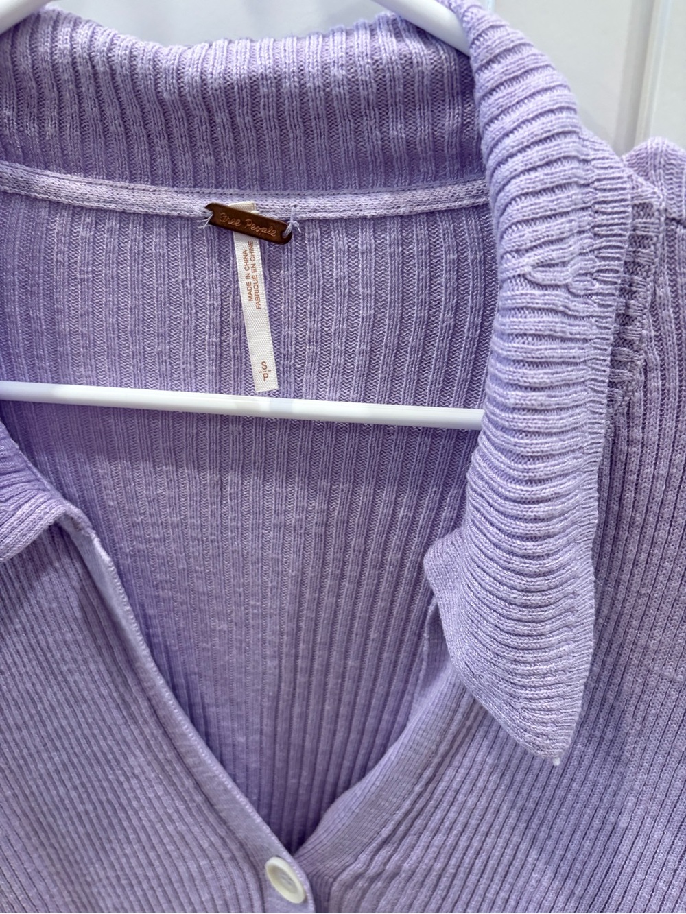 Lavender Ribbed Button-Front Sweater Cardigan - Picture 2 of 4